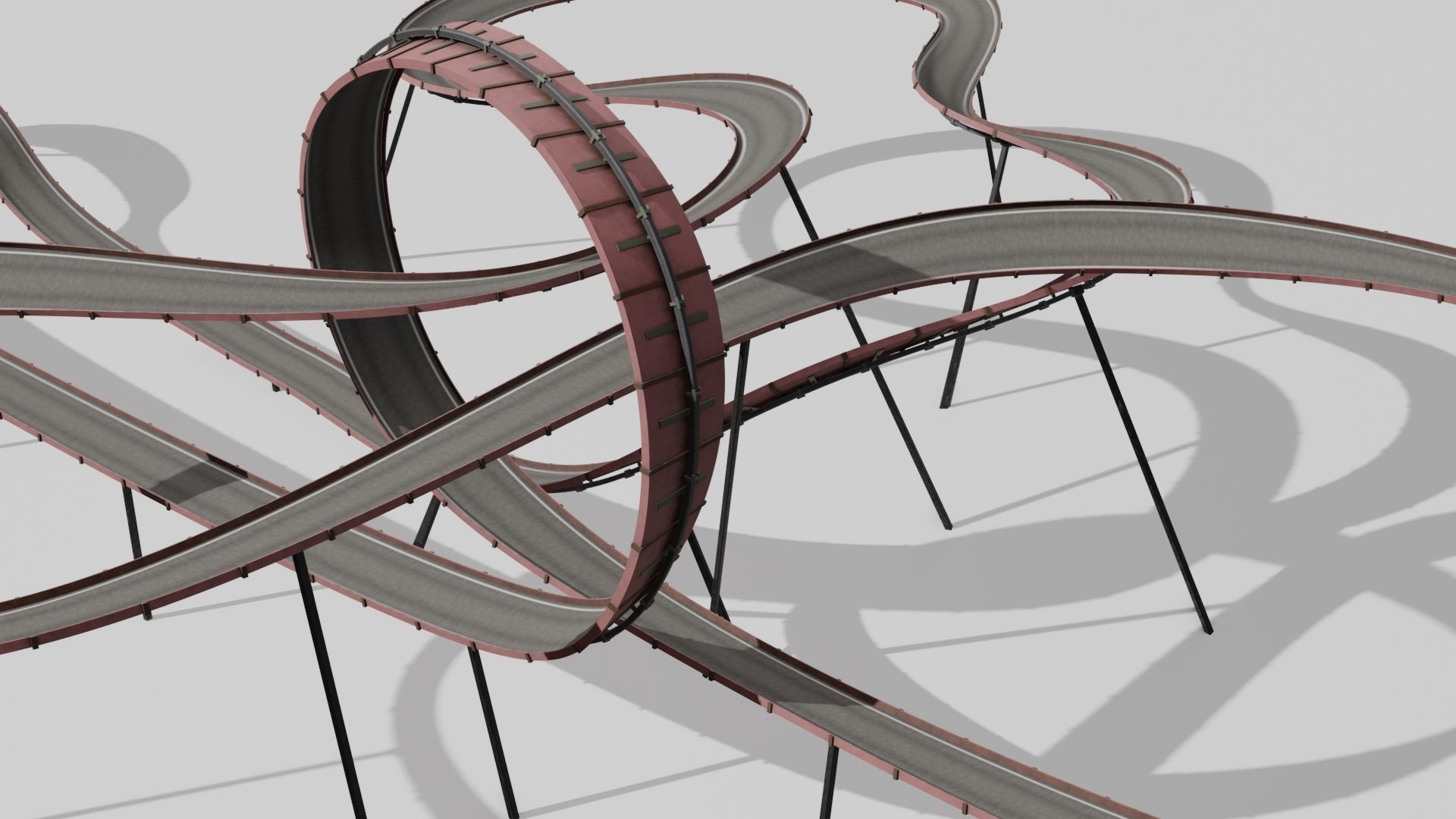 Acrobatic Track  Low-poly 3D model_12