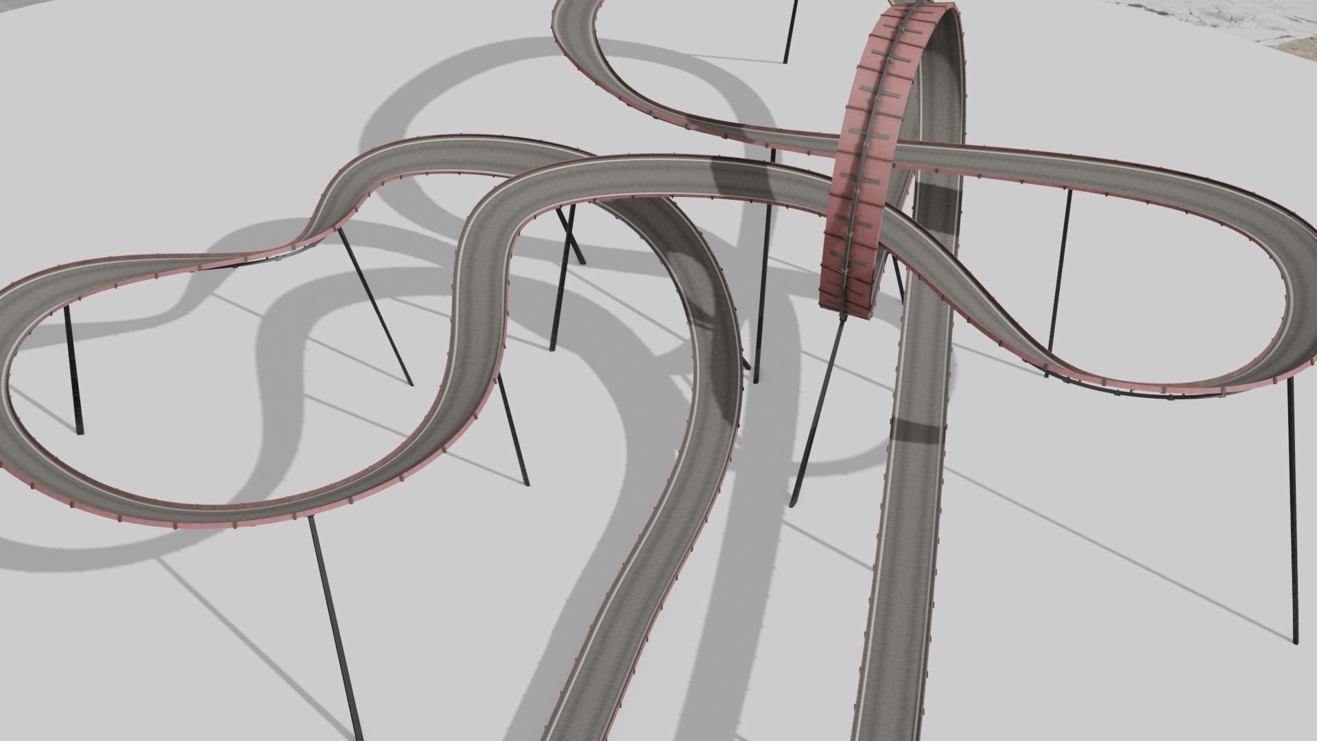 Acrobatic Track  Low-poly 3D model_9