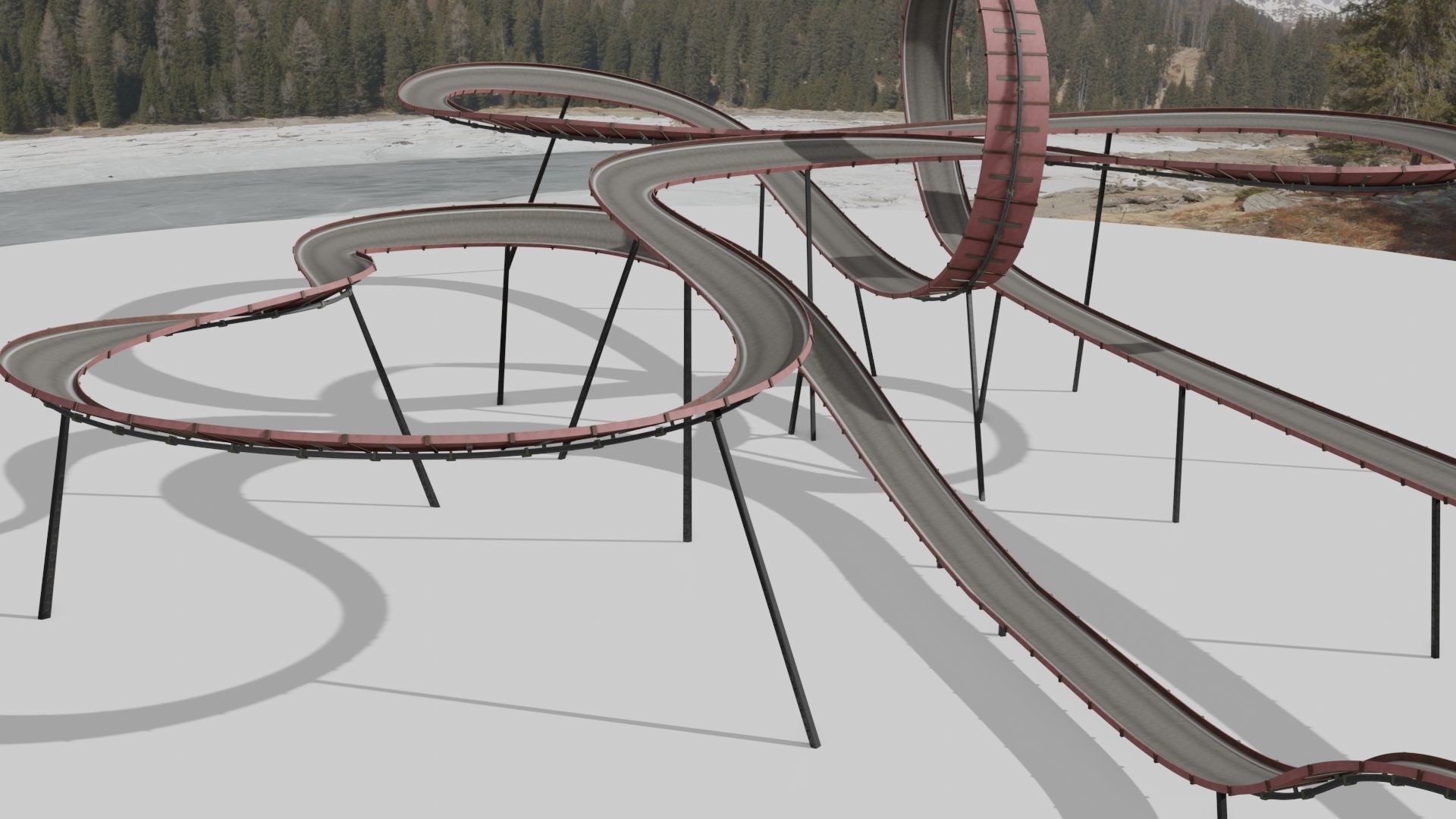 Acrobatic Track  Low-poly 3D model_15