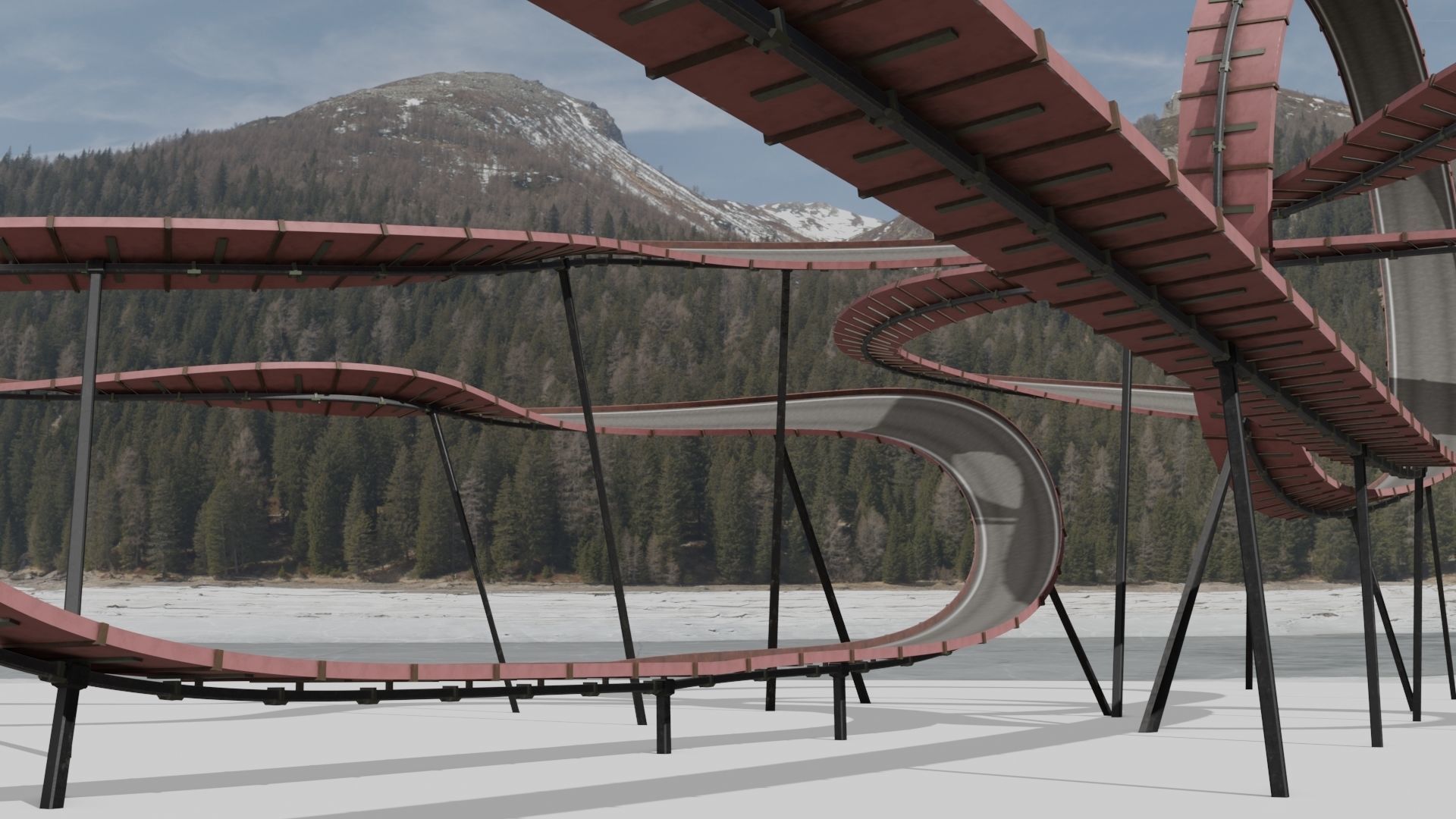 Acrobatic Track  Low-poly 3D model_5