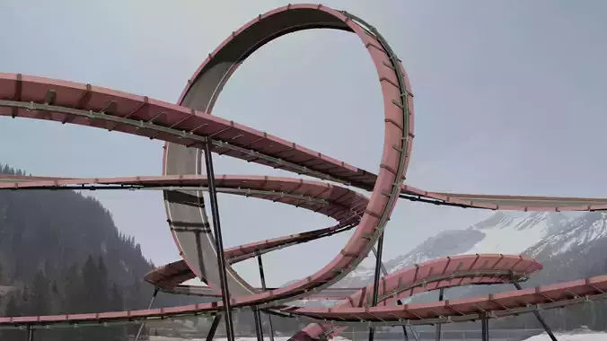 Acrobatic Track  Low-poly 3D model