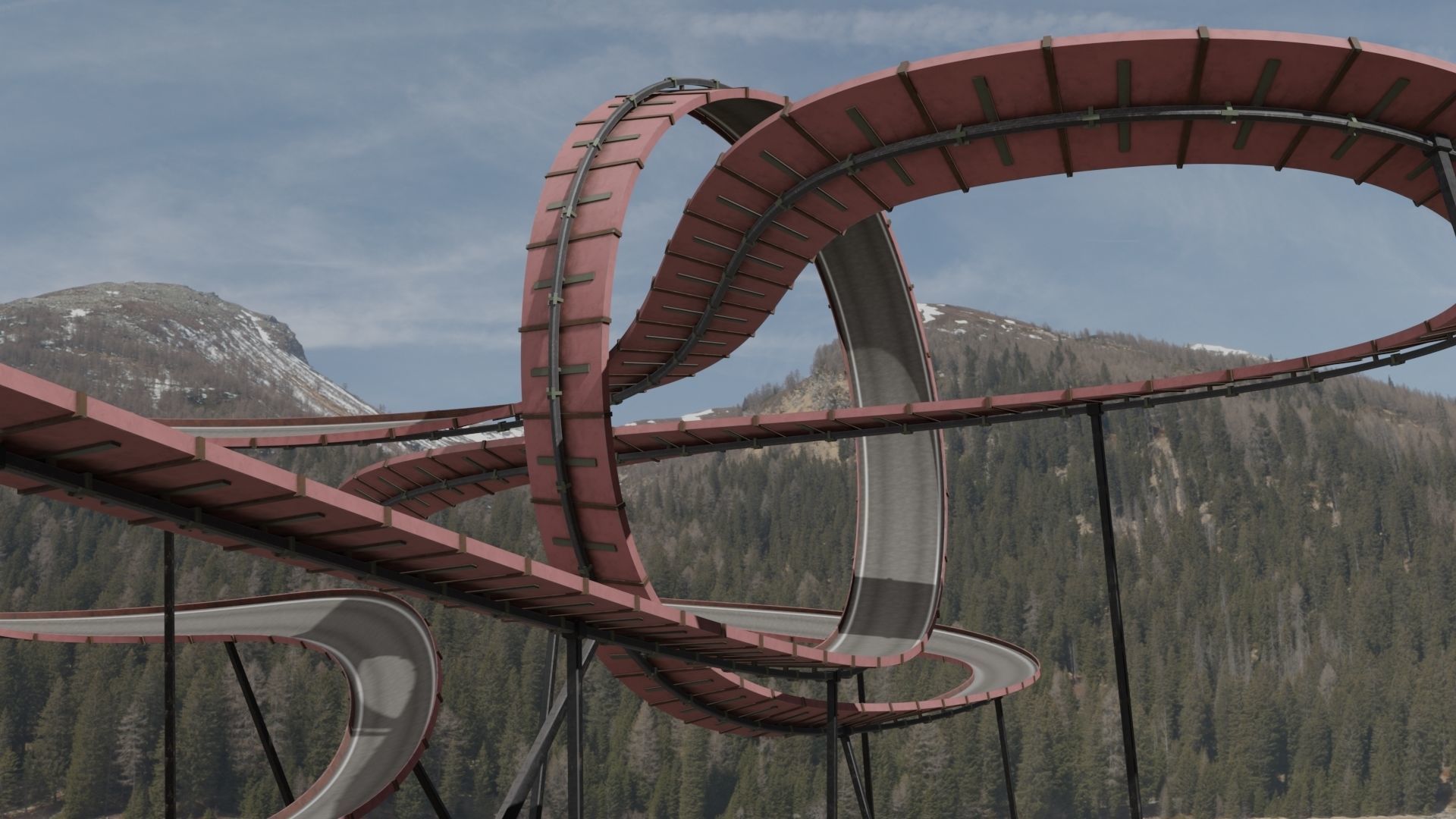 Acrobatic Track  Low-poly 3D model_2