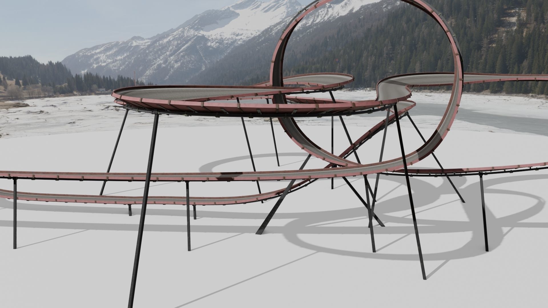 Acrobatic Track  Low-poly 3D model_11