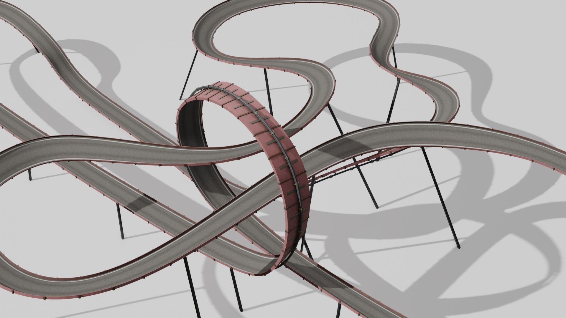 Acrobatic Track  Low-poly 3D model_17