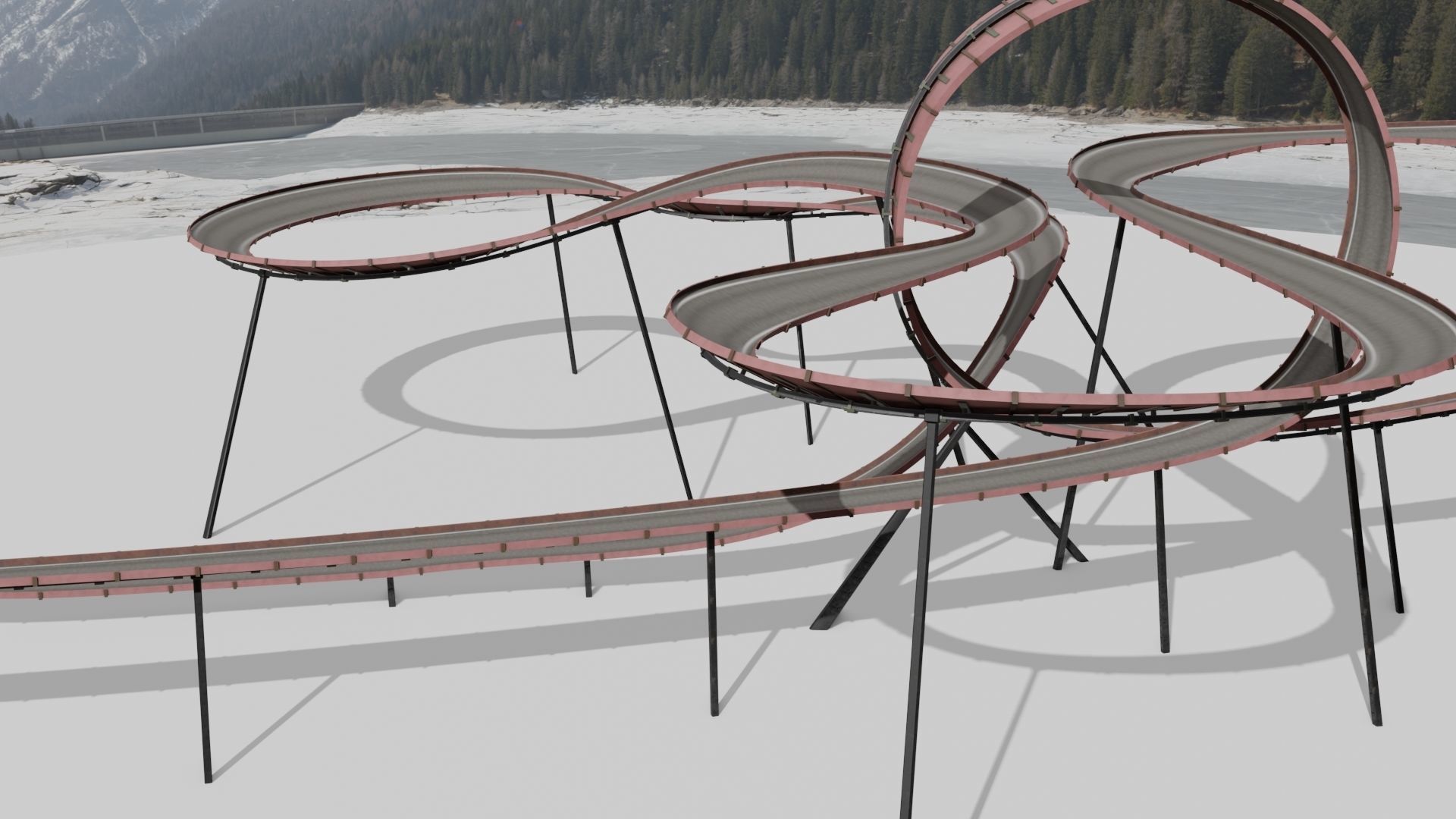 Acrobatic Track  Low-poly 3D model_6