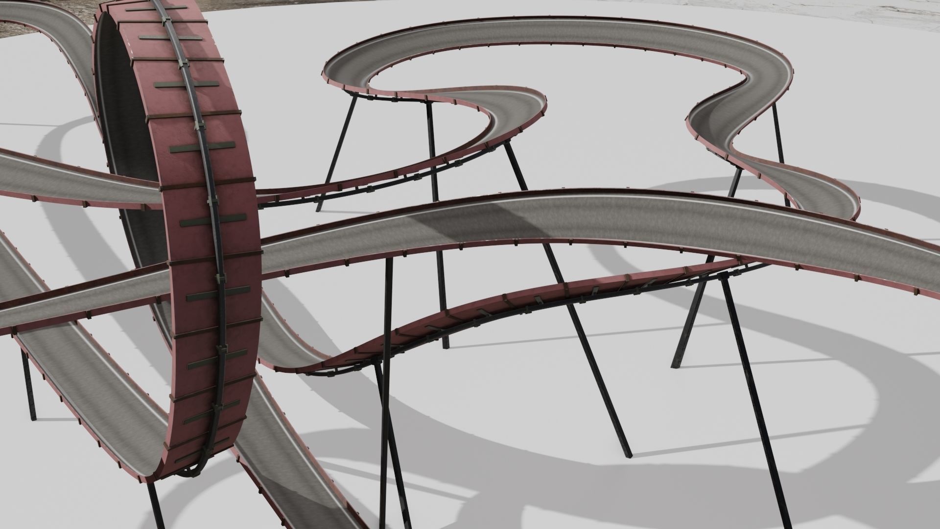 Acrobatic Track  Low-poly 3D model_4