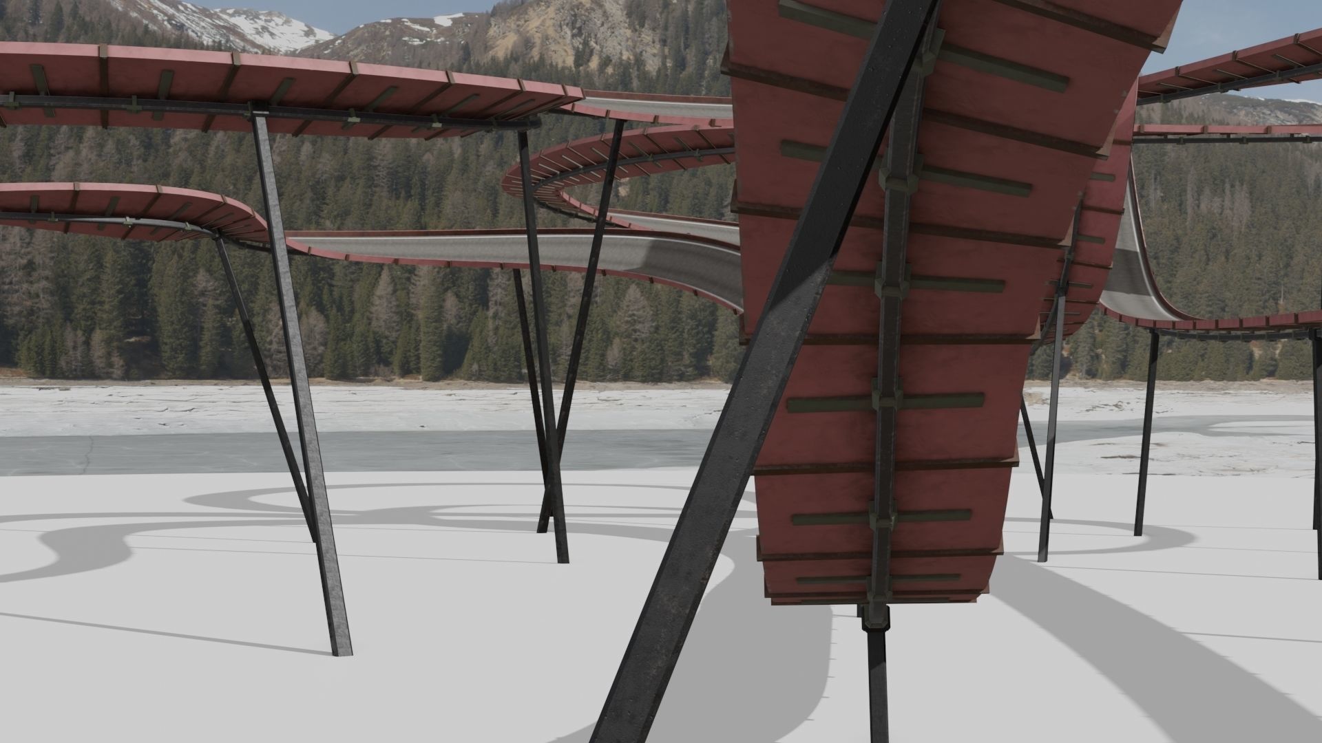 Acrobatic Track  Low-poly 3D model_14