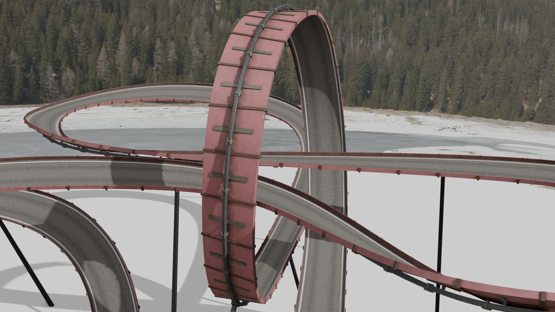 Acrobatic Track  Low-poly 3D model_3