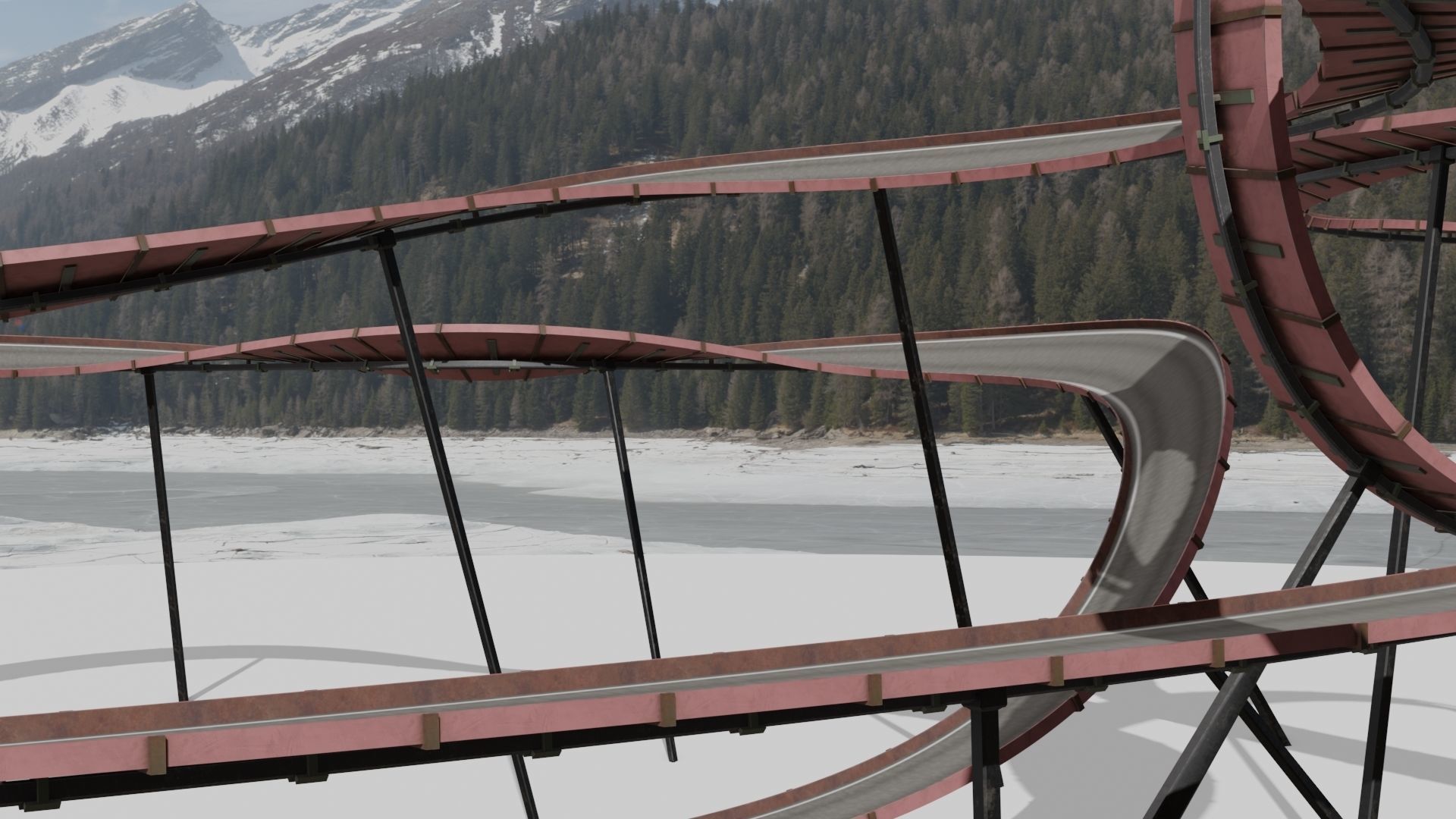 Acrobatic Track  Low-poly 3D model_7