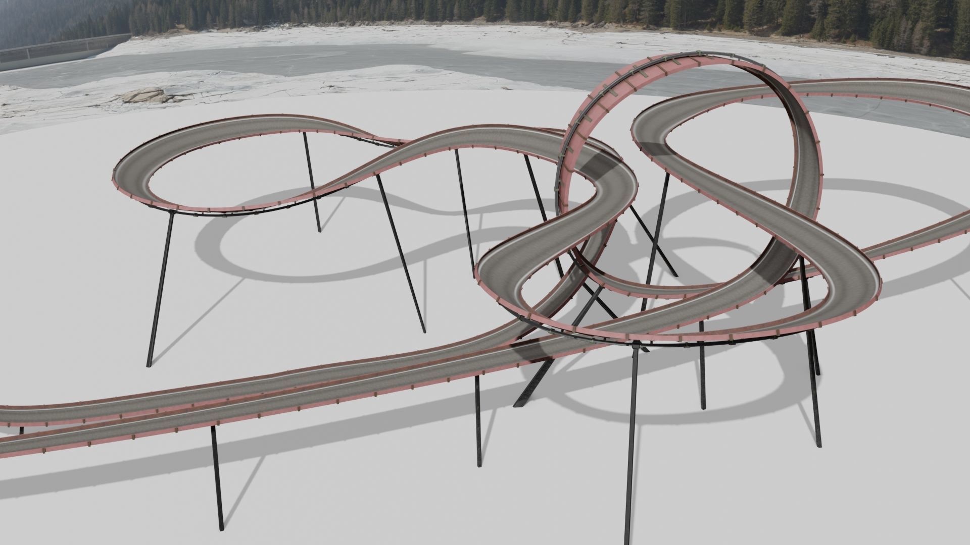 Acrobatic Track  Low-poly 3D model_10