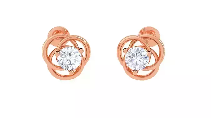 Ultra Light Wt Solitaire Diamond Stud Earrings 3dm stl obj  3D print model