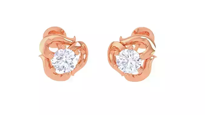 Ultra Light Wt Solitaire Diamond Stud Earrings 3dm stl obj  3D print model