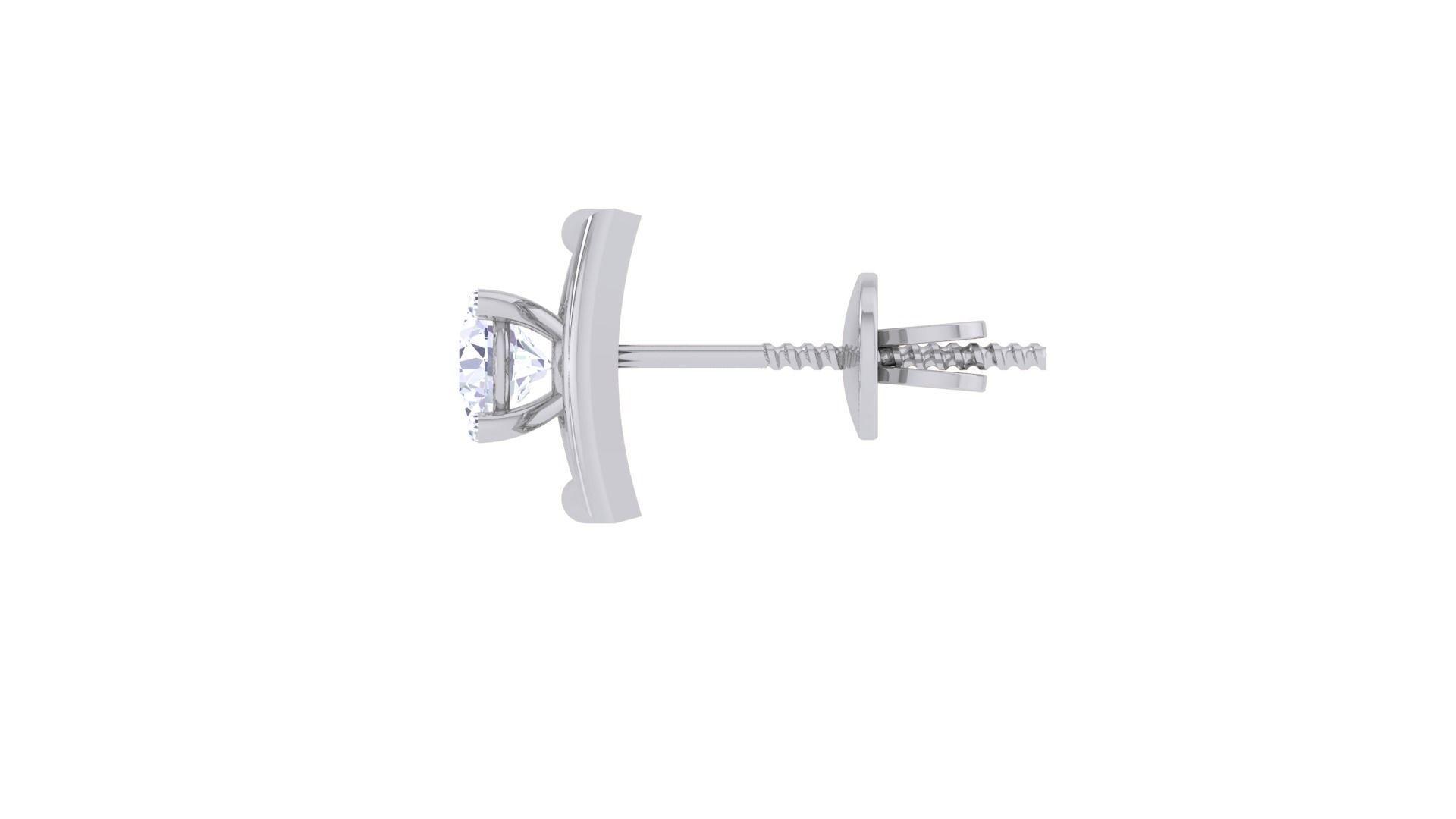 Ultra Light Wt Solitaire Diamond Stud Earrings 3dm stl obj 3D print model_11