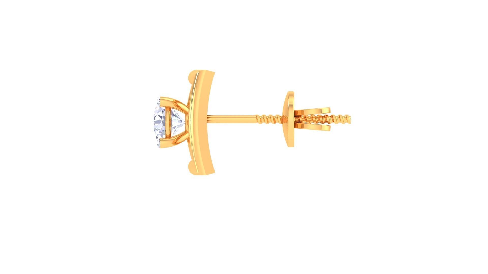 Ultra Light Wt Solitaire Diamond Stud Earrings 3dm stl obj 3D print model_12