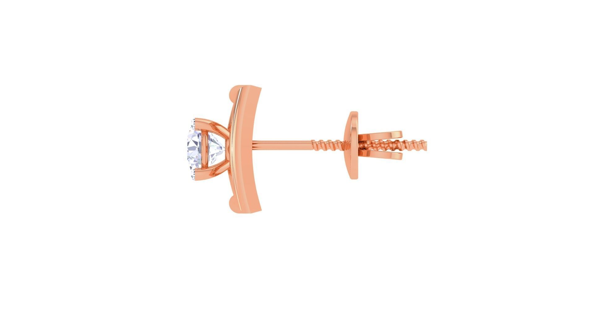 Ultra Light Wt Solitaire Diamond Stud Earrings 3dm stl obj 3D print model_10