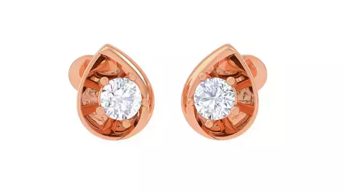 Ultra Light Wt Solitaire Diamond Stud Earrings 3dm stl obj  3D print model