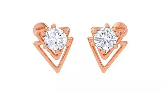 Ultra Light Wt Solitaire Diamond Stud Earrings 3dm stl obj  3D print model