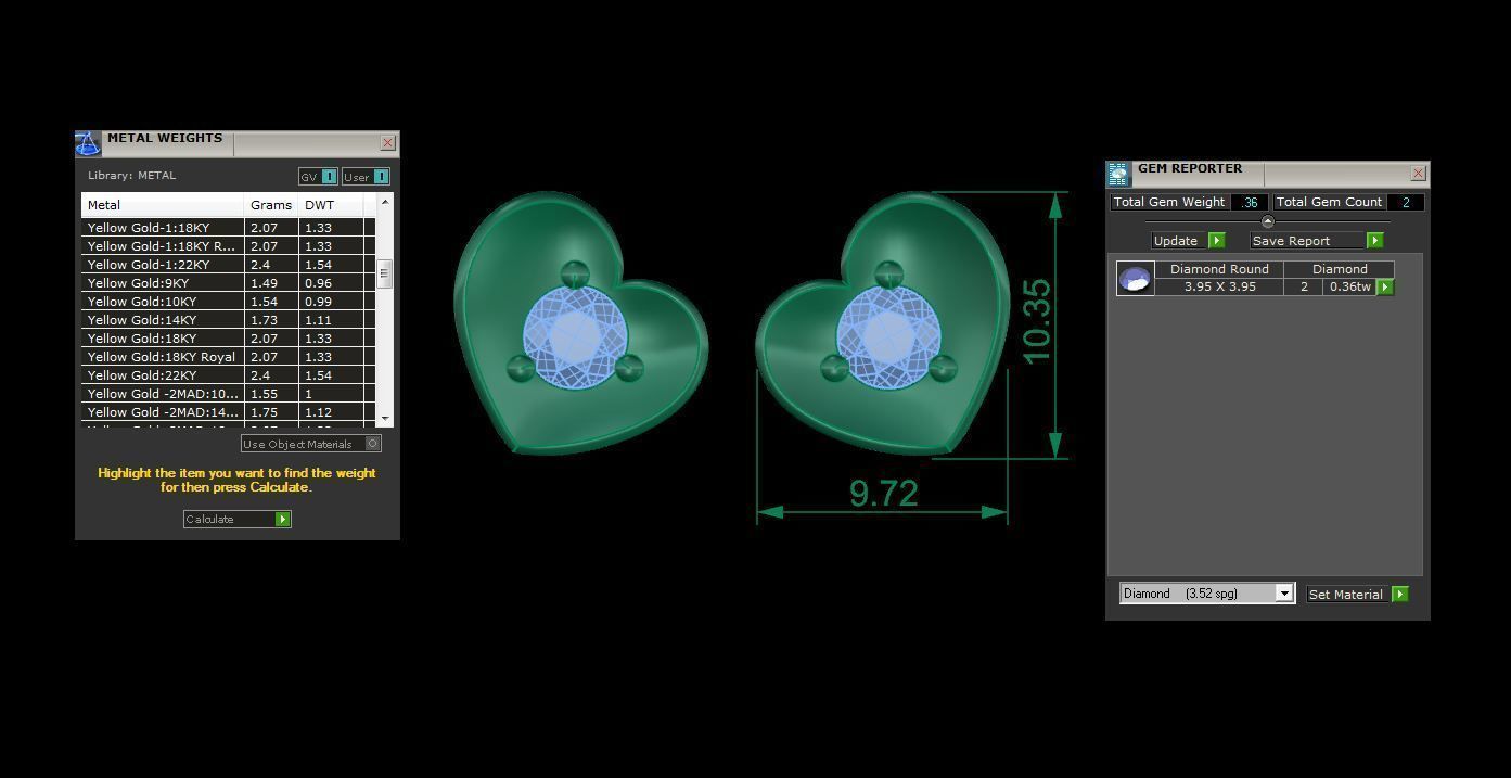 Ultra Light Wt Solitaire Diamond Stud Earrings 3dm stl obj  3D print model_4