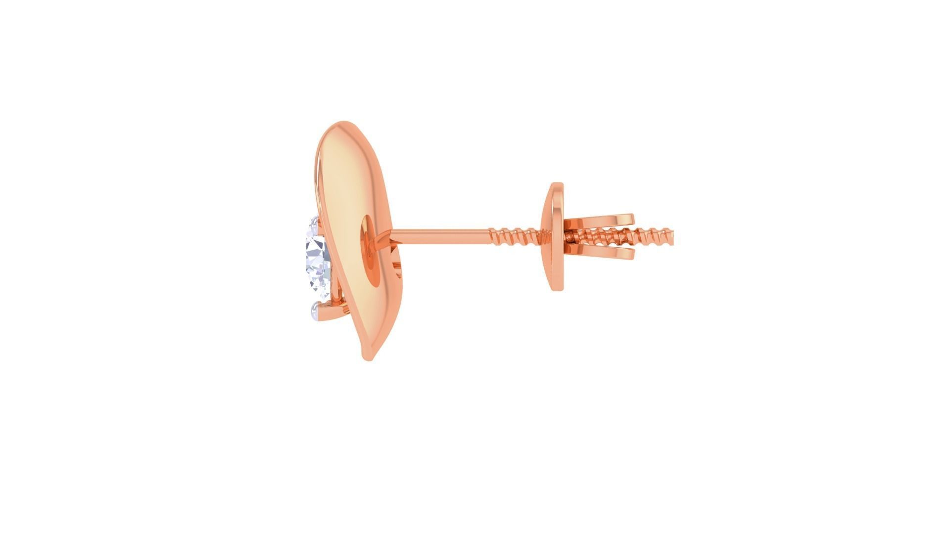 Ultra Light Wt Solitaire Diamond Stud Earrings 3dm stl obj  3D print model_11