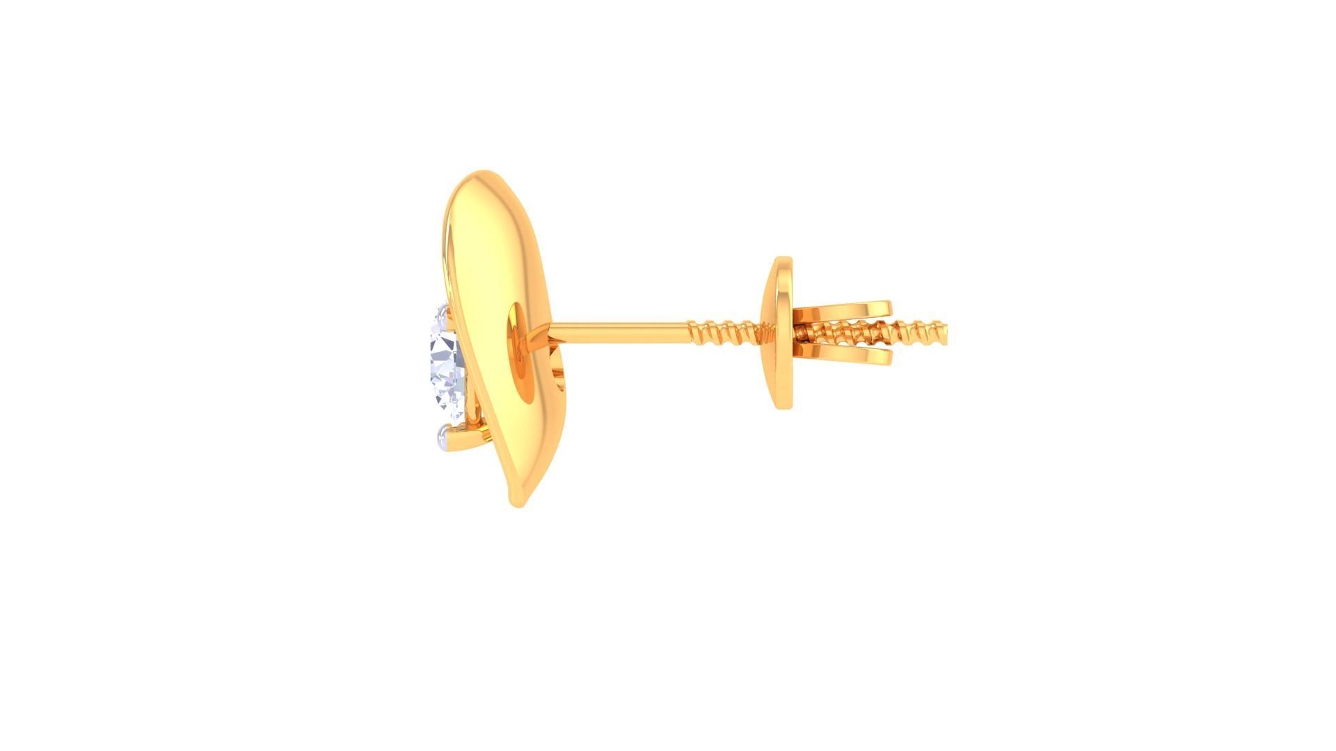 Ultra Light Wt Solitaire Diamond Stud Earrings 3dm stl obj  3D print model_10