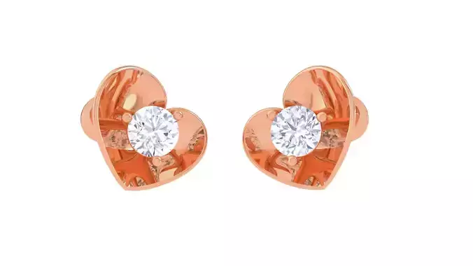 Ultra Light Wt Solitaire Diamond Stud Earrings 3dm stl obj  3D print model