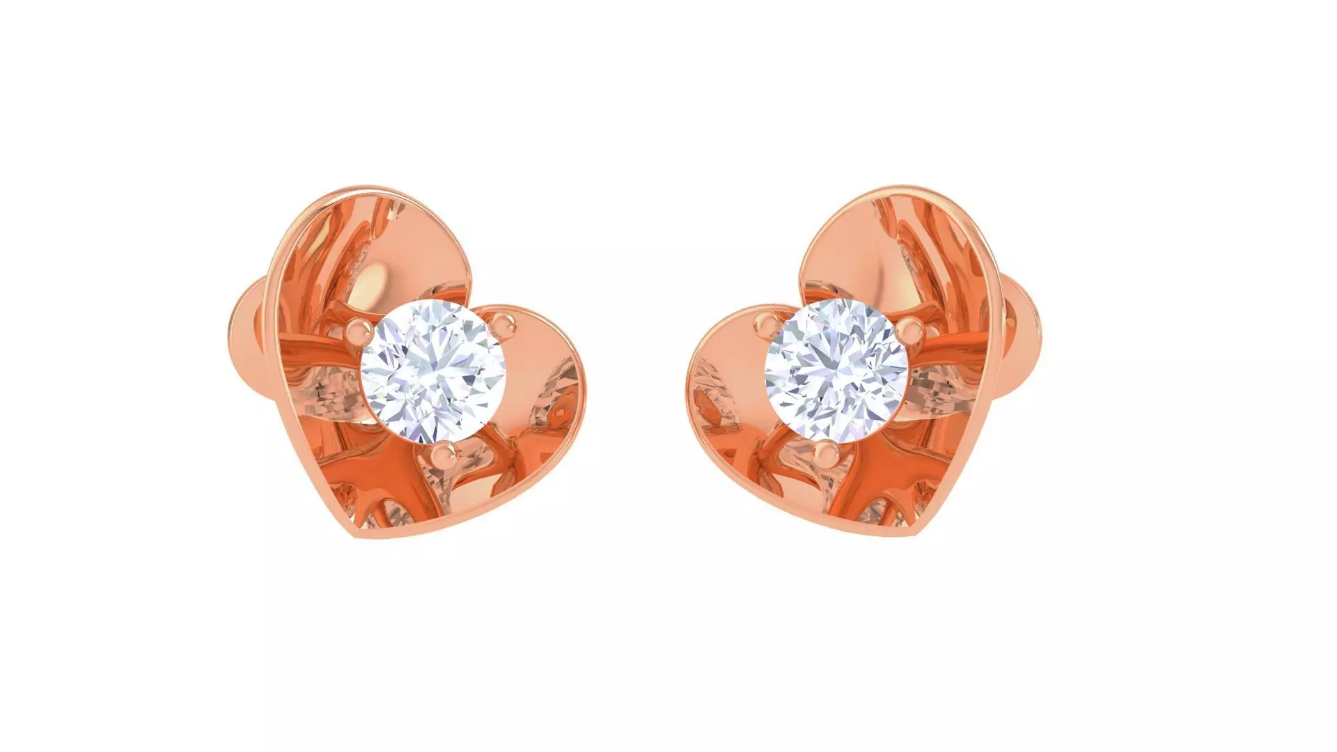 Ultra Light Wt Solitaire Diamond Stud Earrings 3dm stl obj  3D print model_0