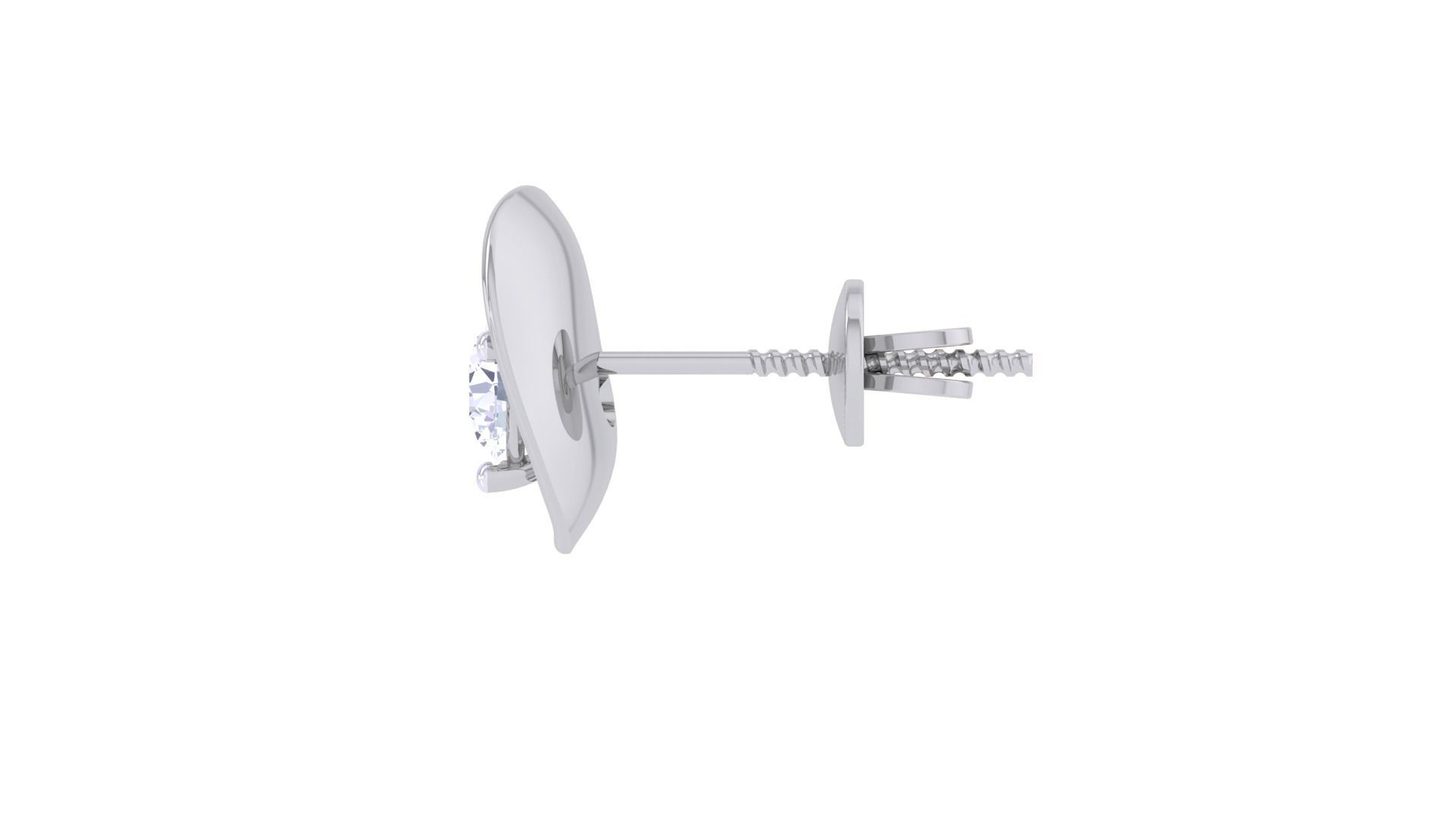 Ultra Light Wt Solitaire Diamond Stud Earrings 3dm stl obj  3D print model_12