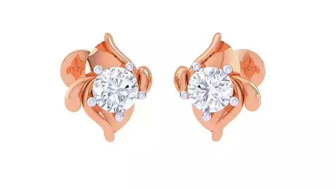 Ultra Light Wt Solitaire Diamond Stud Earrings 3dm stl obj  3D print model