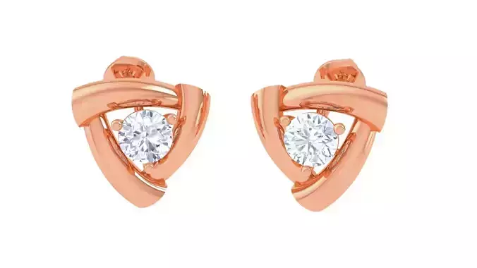 Ultra Light Wt Solitaire Diamond Stud Earrings 3dm stl obj  3D print model