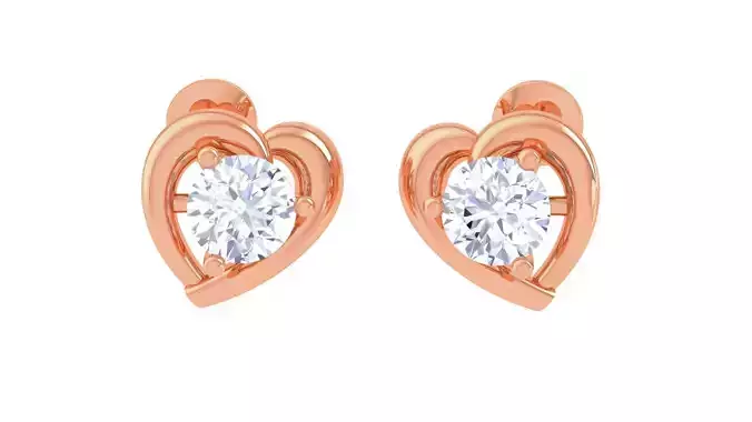 Ultra Light Wt Solitaire Diamond Stud Earrings 3dm stl obj  3D print model