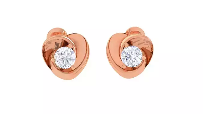 Ultra Light Wt Solitaire Diamond Stud Earrings 3dm stl obj  3D print model