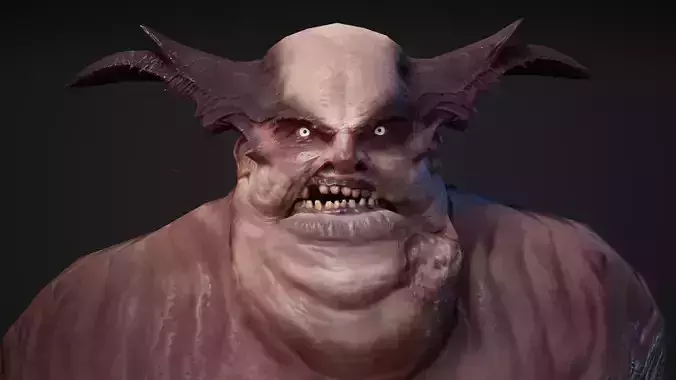 Fat Demon Low-poly 3D model