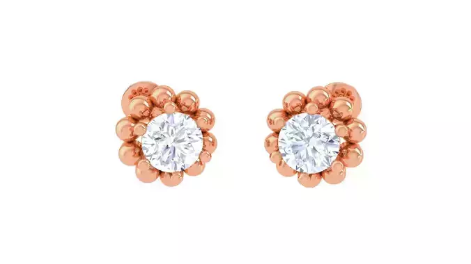 Ultra Light Wt Solitaire Diamond Stud Earrings 3dm stl obj  3D print model