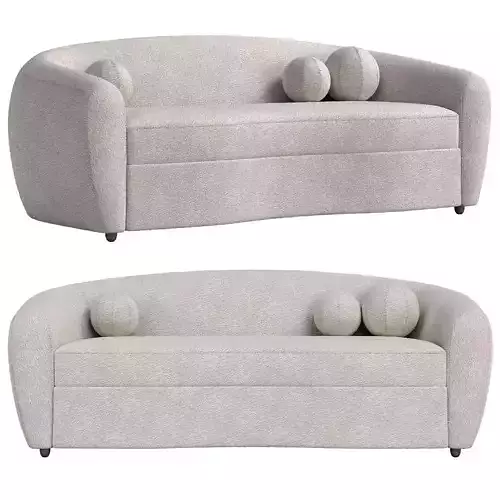  Velvet 3 Seaters Curved Sofa by Homany