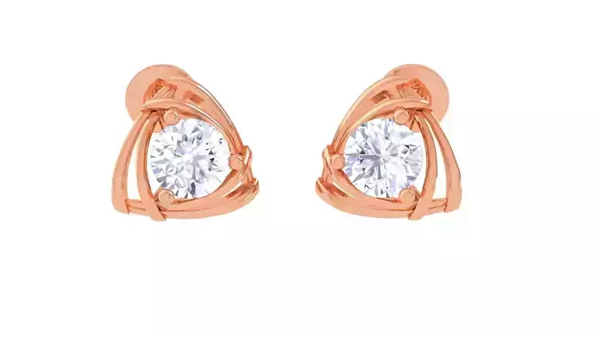 Ultra Light Wt Solitaire Diamond Stud Earrings 3dm stl obj  3D print model