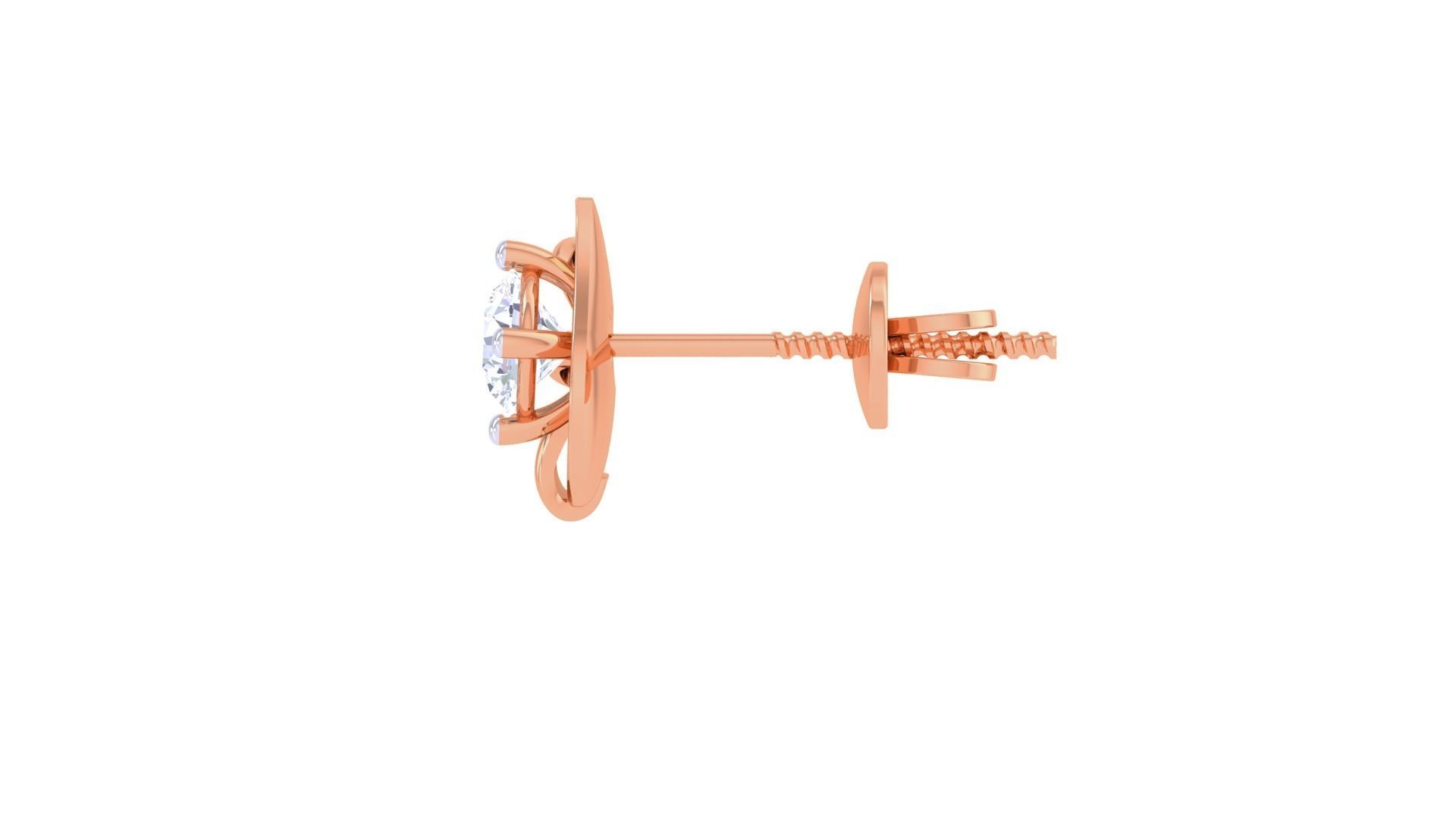 Ultra Light Wt Solitaire Diamond Stud Earrings 3dm stl obj 3D print model_12