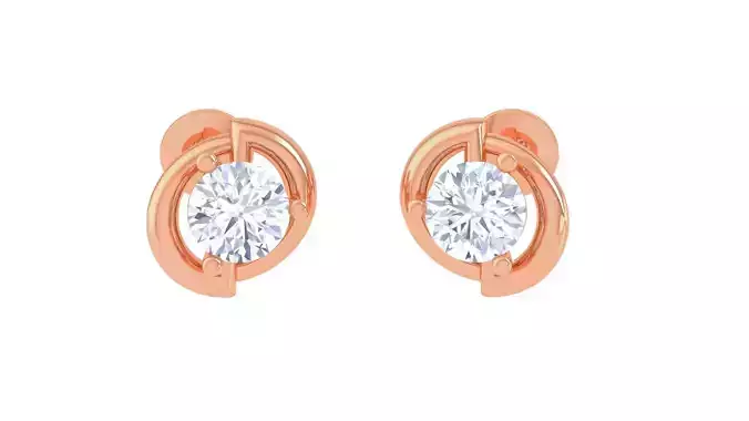 Ultra Light Wt Solitaire Diamond Stud Earrings 3dm stl obj  3D print model