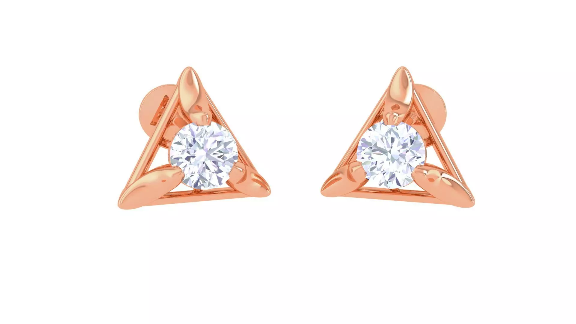 Ultra Light Wt Solitaire Diamond Stud Earrings 3dm stl obj 3D print model_0
