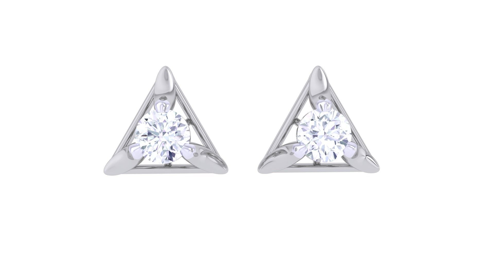 Ultra Light Wt Solitaire Diamond Stud Earrings 3dm stl obj 3D print model_9