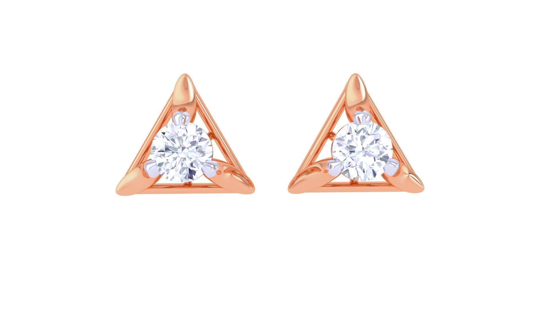 Ultra Light Wt Solitaire Diamond Stud Earrings 3dm stl obj 3D print model_7