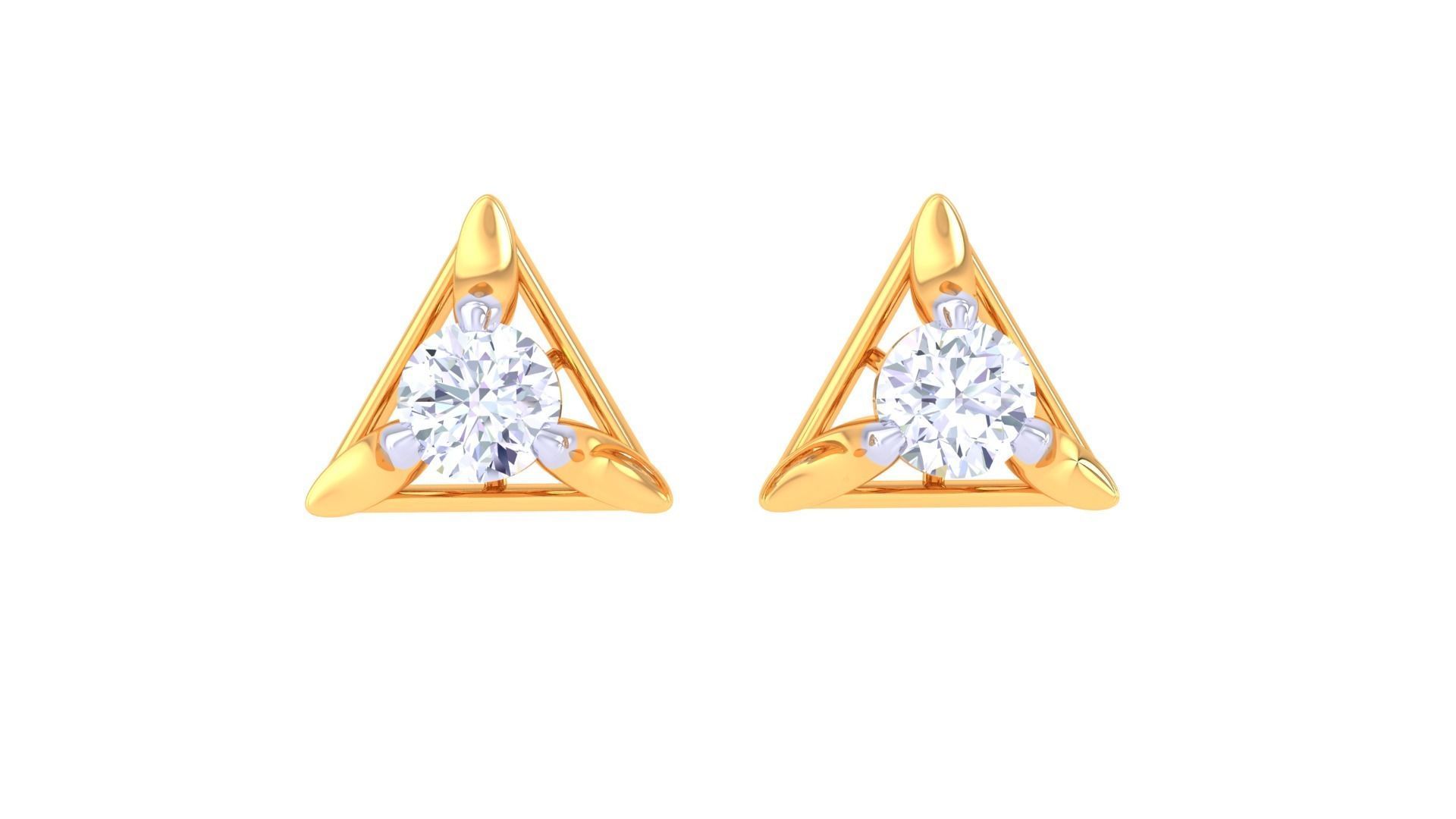 Ultra Light Wt Solitaire Diamond Stud Earrings 3dm stl obj 3D print model_8