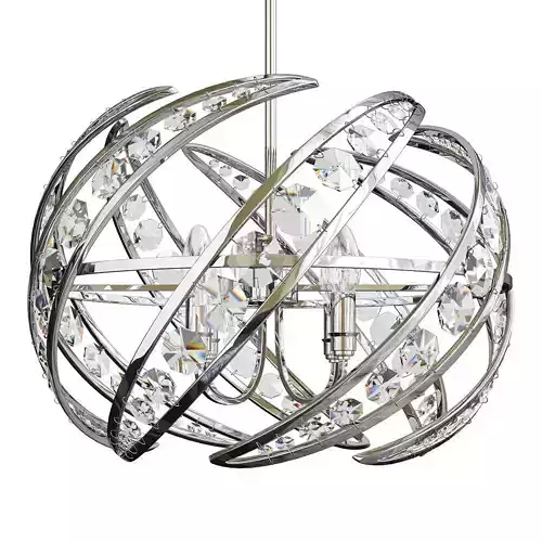 Platinum Crescent Polished Nickel 4 Light Pendant Light Low-poly 3D model