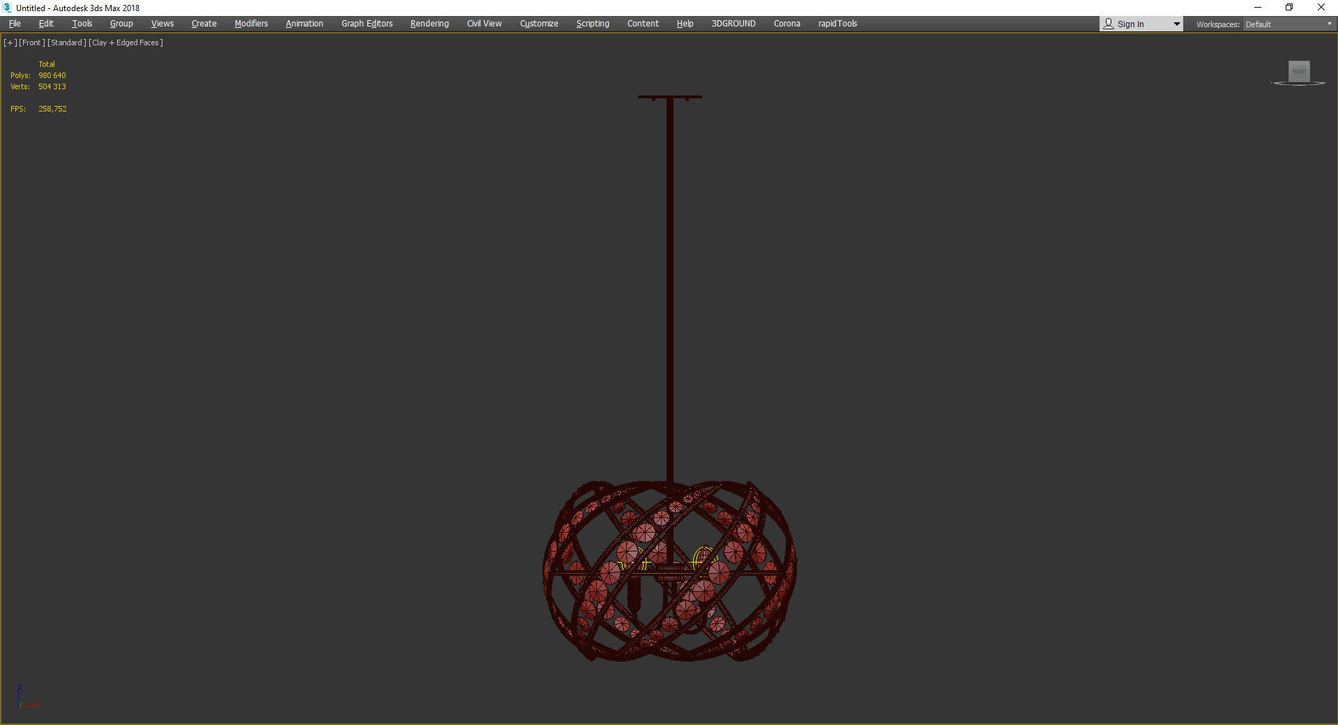 Platinum Crescent Polished Nickel 4 Light Pendant Light Low-poly 3D model_2