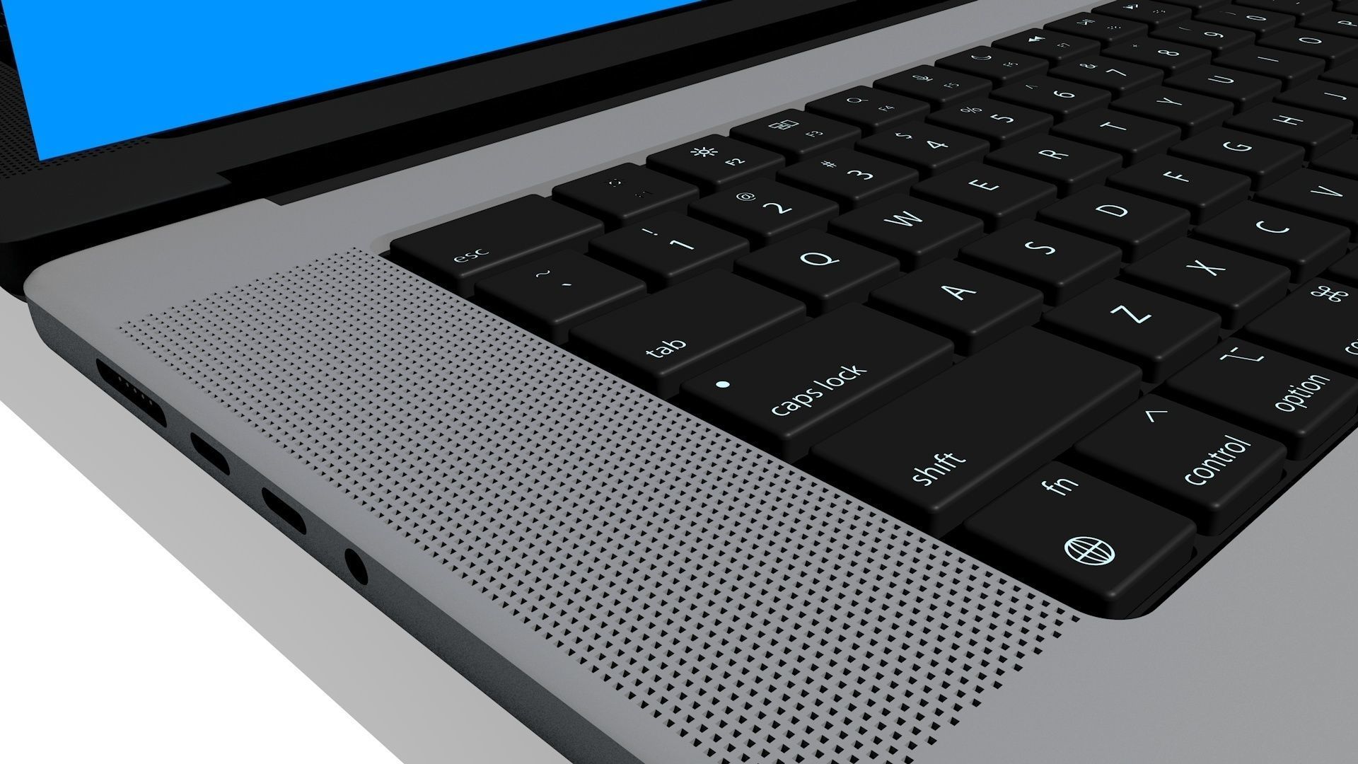 Aluminium laptop 3D model_2