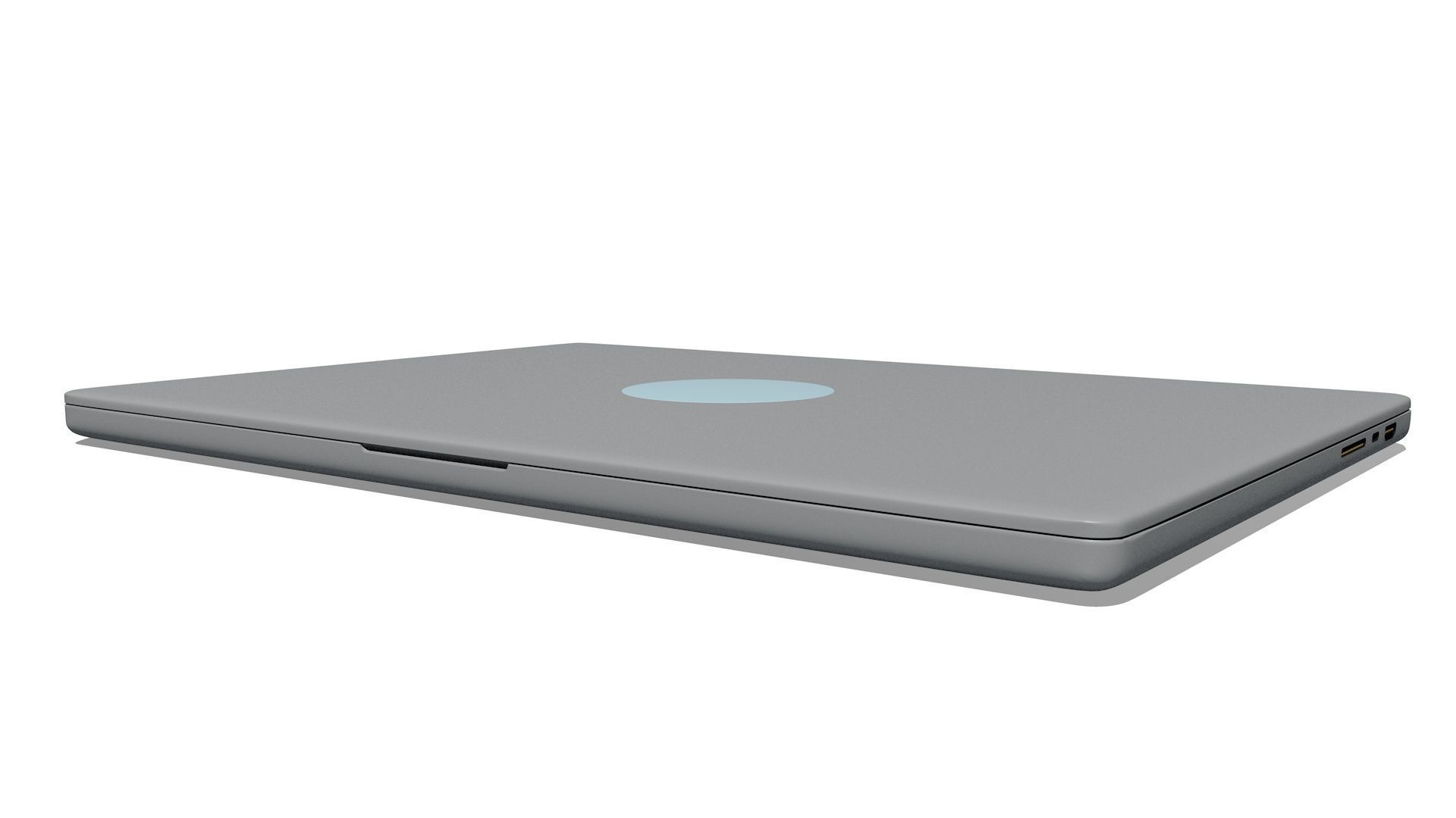 Aluminium laptop 3D model_4