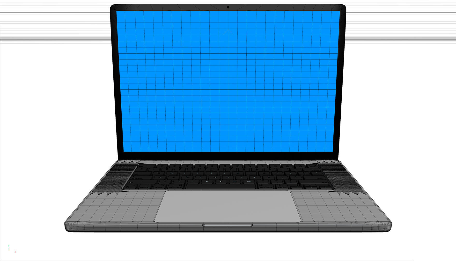 Aluminium laptop 3D model_7