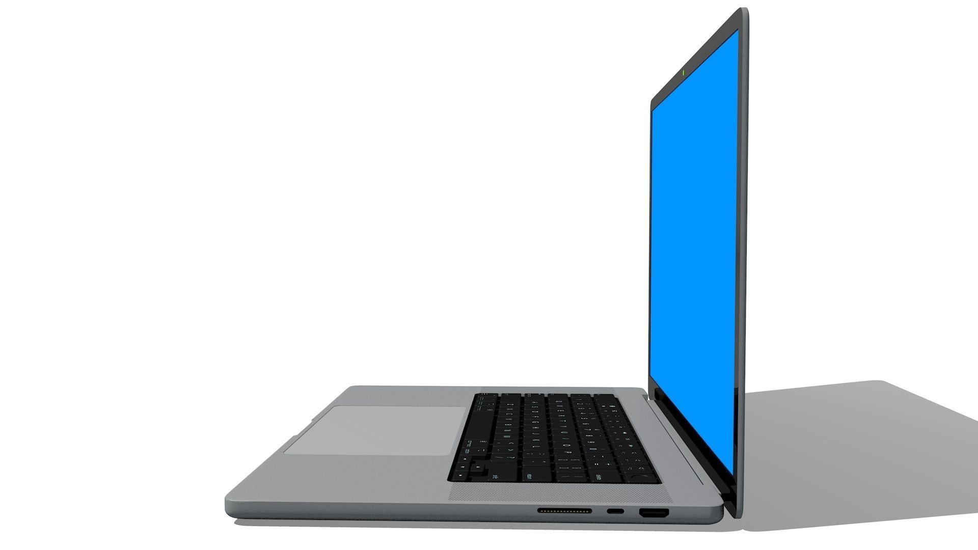 Aluminium laptop 3D model_1