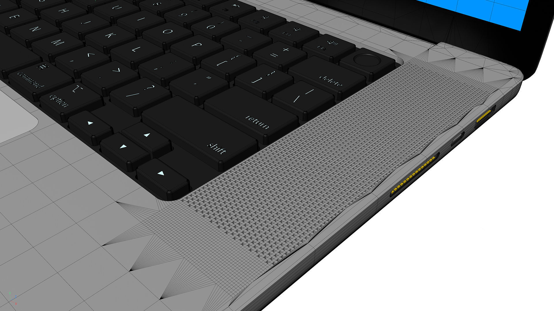 Aluminium laptop 3D model_6