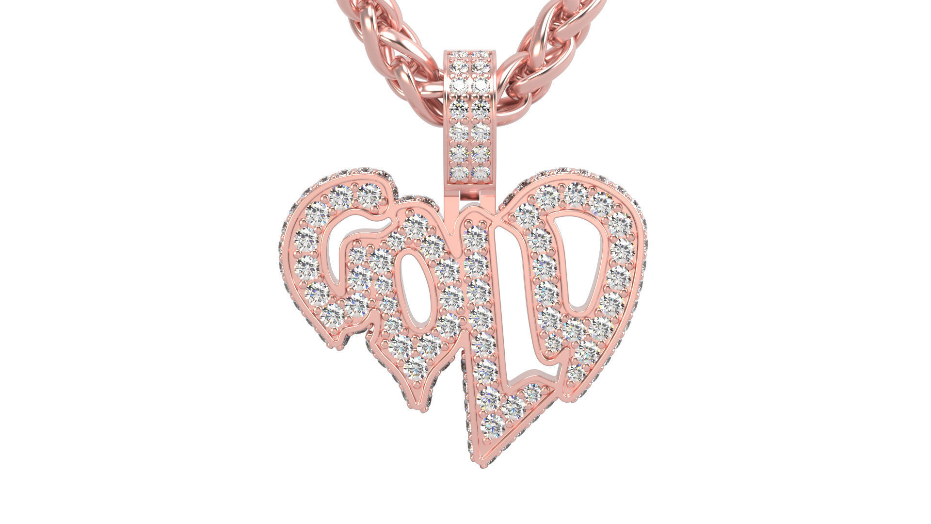 Pendant N 4  GOLD 3D print model_3