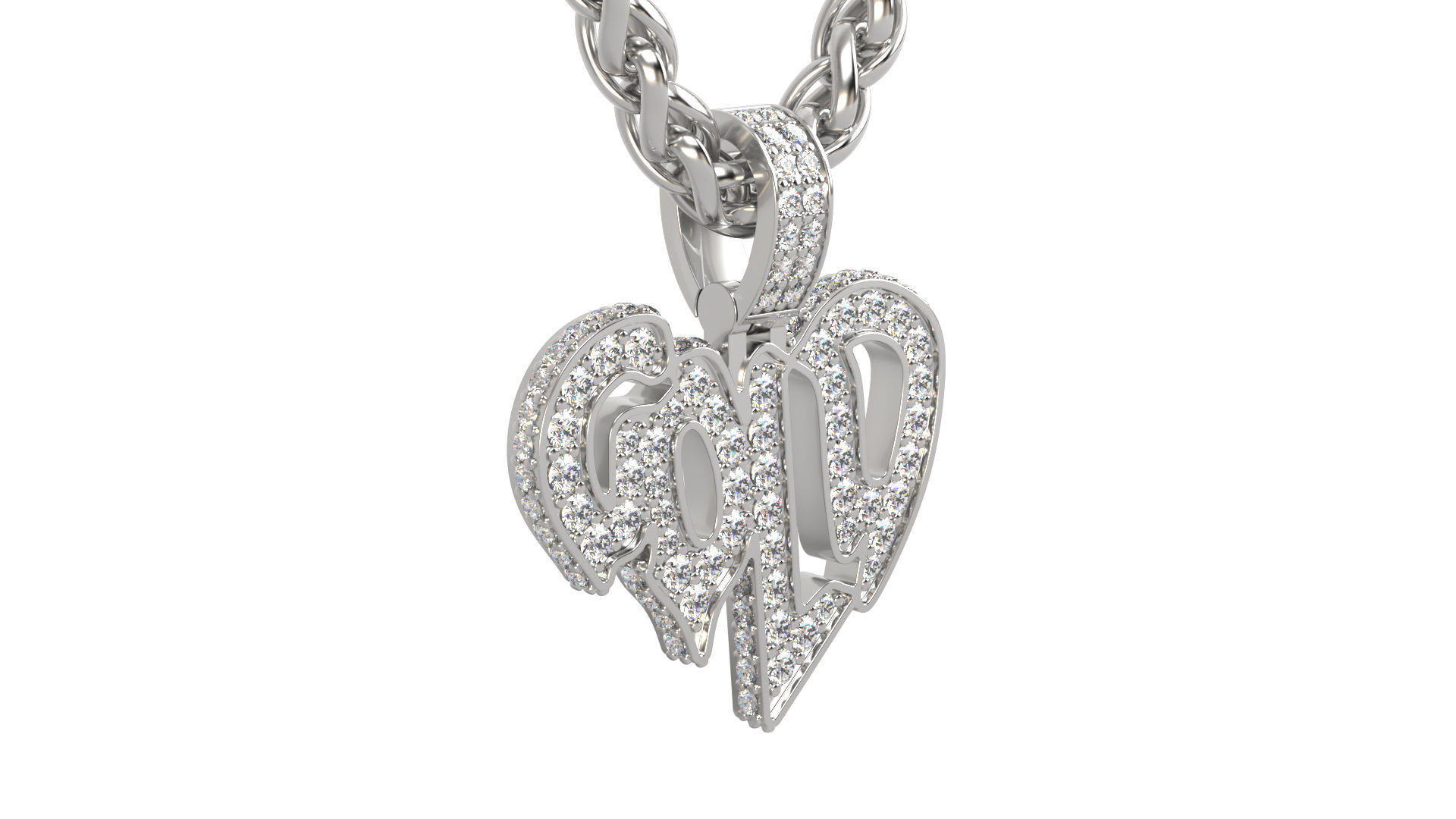 Pendant N 4  GOLD 3D print model_8